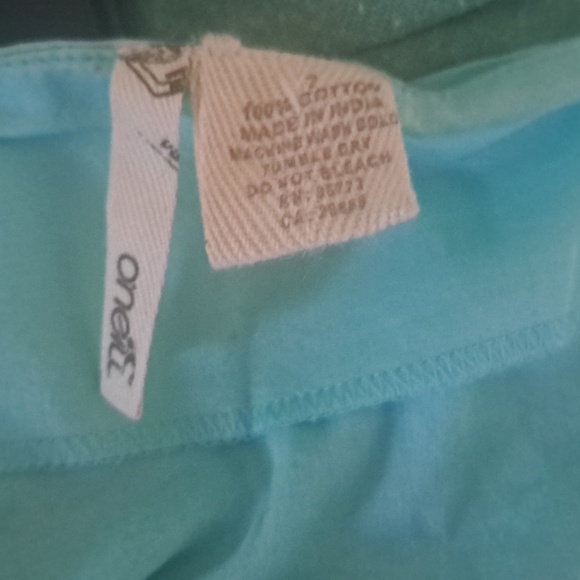 #* 🏝 Light tranquil turquoise cotton skirt with brown and peach embroidery🏝 - Picture 4 of 6